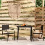 Set de mobilier pentru grădină, 3 piese, negru GartenMobel Dekor