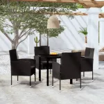 Set de servit masa pentru grădină, 5 piese, negru GartenMobel Dekor
