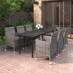 Set mobilier de grădină cu perne, 7 piese, poliratan și sticlă GartenMobel Dekor