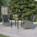 Set mobilier pentru grădină, 3 piese, gri deschis GartenMobel Dekor
