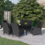 Set mobilier pentru grădină, 7 piese, gri închis GartenMobel Dekor