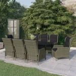 Set mobilier pentru grădină, 9 piese, maro GartenMobel Dekor