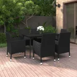Set mobilier de grădină cu perne, 7 piese, poliratan și sticlă GartenMobel Dekor