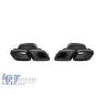 Capace de evacuare de tip A Design negre, potrivite pentru Mercedes Clasa C W205 după 2013, Clasa E W213 după 2016 Performance AutoTuning