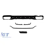 Difuzor tip A Design potrivit pentru bara spate a Mercedes E-Class W213 dupa 2016 -oo--oo-, cu garnitura neagra Performance AutoTuning