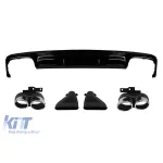 Difuzor tip S6 cu capace cromate potrivit pentru bara spate S-line pe Audi A6 sedan, break după 2018 -oo--oo- Performance AutoTuning