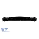 Difuzor tip S6 cu capete din plastic negru, potrivit pentru bara de protecție S-line din spate la Audi A6 sedan, break după 2018 -oo--oo- Performance AutoTuning