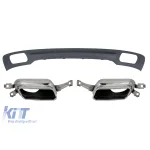 Difuzor tip 740i cu capete cromate, potrivit pentru bara de protecție din spate standard pe BMW Seria 7 F01 2008-2015 Performance AutoTuning