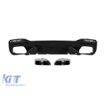 Difuzor tip M Performance Design Design cu capace cromate potrivit pentru bara spate M Technik la BMW Seria 5 G30 sedan, G31 break 550i după 2017 -oo--oo-, lac negru Performance AutoTuning