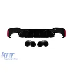 Difuzor tip M5 competition cu capace negre potrivit pentru bara spate M technik pe BMW Seria 5 G30 sedan, G31 break după 2017 -o0--o0-, lac negru Performance AutoTuning