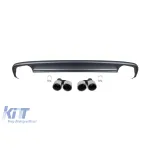 Difuzor tip S6 cu capete cromate potrivit pentru bara spate standard pentru Audi A6 sedan, break 2012-2015 -oo--oo- Performance AutoTuning