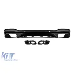 Difuzor tip 63 cu capete negre potrivit pentru bara din spate A Design line, GLC63, GLC43 pe Mercedes GLC X253 după 2019 -oo--oo-, cu garnitură neagră Performance AutoTuning