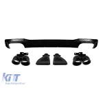 Difuzor tip S7 cu capete negre potrivit pentru bara S-line din spate a Audi A7 Sportback după 2019, negru mat -oo--oo- Performance AutoTuning
