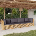 Set mobilier grădină cu perne, 4 piese, lemn masiv de tec GartenMobel Dekor