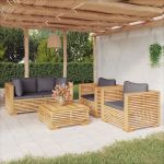 Set mobilier grădină cu perne, 5 piese, lemn masiv de tec GartenMobel Dekor