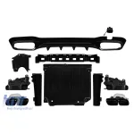 Difuzor tip C63 cu capace negre potrivit pentru bara spate A Design la Mercedes C-Class W206 după 2021, -oo--oo-, lac negru Performance AutoTuning