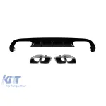 Difuzor tip E63 A Design cu capace cromate potrivit pentru bara de protecție spate A Design pe Mercedes E-Class C238 coupe după 2017 -oo--oo- Performance AutoTuning