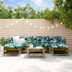 Set mobilier de grădină cu perne, 7 piese, lemn de pin tratat GartenMobel Dekor