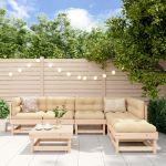 Set mobilier de grădină cu perne, 7 piese, lemn masiv GartenMobel Dekor