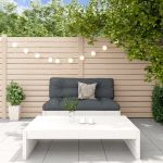 Set mobilier de grădină cu perne, 2 piese, alb, lemn masiv GartenMobel Dekor
