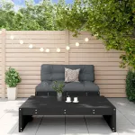Set mobilier de grădină cu perne, 2 piese, negru, lemn masiv GartenMobel Dekor