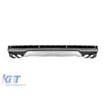 Difuzor tip SQ7 cu capace cromate potrivit pentru bara spate S line pe Audi Q7 după 2020 -oo--oo-, cu garnitură cromată Performance AutoTuning