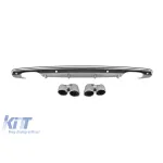 Difuzor tip SQ5 cu capete cromate potrivit pentru bara spate S-line pe Audi Q5 2009-2017 -oo--oo- Performance AutoTuning