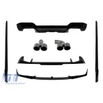 Pachet Aero potrivit pentru BMW X3 G01 LCI după 2021 pentru modelul echipat cu bare M tech, vopsea neagră Performance AutoTuning