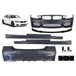 Pachet de tuning potrivit pentru BMW Seria 4 F32, F33 2013-2020 cu spoiler pentru bara din față CS mat negru Performance AutoTuning