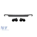 Difuzor tip S7 cu capete negre potrivit pentru bara spate standard a Audi A7 2010-2015 -oo--oo- Performance AutoTuning