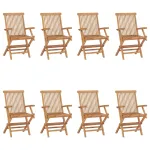 Scaune de grădină pliabile, 8 buc., lemn masiv de tec GartenMobel Dekor