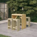 Set mobilier de bar de grădină, 5 piese, lemn de pin tratat GartenMobel Dekor