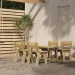 Set mobilier de exterior, 5 piese, lemn de pin tratat GartenMobel Dekor