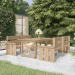 Set mobilier de grădină, 3 piese, lemn de pin tratat GartenMobel Dekor
