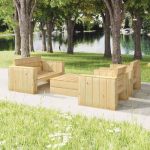Set mobilier de grădină, 4 piese, lemn de pin tratat GartenMobel Dekor
