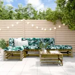Set mobilier relaxare de grădină, 6 piese, lemn de pin tratat GartenMobel Dekor