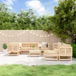Set mobilier de grădină, 10 piese, lemn masiv de pin GartenMobel Dekor
