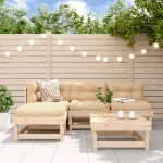 Set mobilier relaxare de grădină 5 piese lemn masiv de pin GartenMobel Dekor