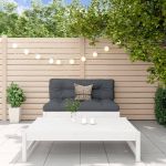 Set mobilier relaxare grădină, 2 piese, alb, lemn masiv de pin GartenMobel Dekor