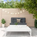 Set mobilier relaxare grădină, 2 piese, alb, lemn masiv de pin GartenMobel Dekor