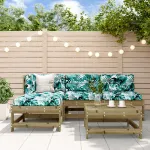 Set mobilier relaxare pentru grădină 5 piese lemn de pin tratat GartenMobel Dekor