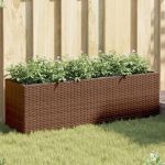Jardiniere grădină 3 ghivece 2 buc. maro 105x30x32 cm poliratan GartenMobel Dekor