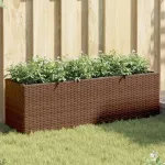 Jardiniere grădină 3 ghivece 2 buc. maro 105x30x32 cm poliratan GartenMobel Dekor