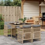 Set mobilier pentru grădină, 5 piese, cu perne, bej, poliratan GartenMobel Dekor