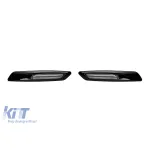 Indicatori de tuning tip F10 potriviți pentru BMW E82, E88, E90, E91, E92, E93, E60, E61 cu bază cromată și cadru negru, stânga + dreapta Performance AutoTuning