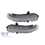 Semnale de întoarcere LED dinamice de tuning potrivite pentru oglinzile laterale ale Mercedes C-Class W203 sedan, S203 break 2000-2007 cu bază luminoasă, stânga + dreapta Performance AutoTuning