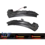 Semnale de întoarcere LED dinamice de tuning potrivite pentru oglinzile laterale ale Audi A3 8V 2013-2018 cu bază fumurie, stânga + dreapta Performance AutoTuning