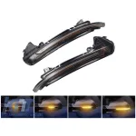 Semnale de întoarcere LED dinamice de tuning potrivite pentru oglinzile laterale ale Audi A6 C7 2012-2018 cu bază fumurie, stânga + dreapta Performance AutoTuning