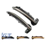 Semnale de întoarcere LED dinamice de tuning potrivite pentru oglinzile laterale ale Audi R8 2016-2018, TT, TTRS 2016-2018 cu bază fumurie, stânga + dreapta Performance AutoTuning