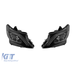 Set de faruri LED de tuning potrivit pentru Mercedes V-Class W447 Vito 2014-2023 cu bază neagră, pentru modelul cu lumini halogen de fabrică fără AFS, stânga și dreapta Performance AutoTuning